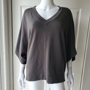 Lou & Grey for Loft size Medium Dark Green Batwing Sweatshirt Top